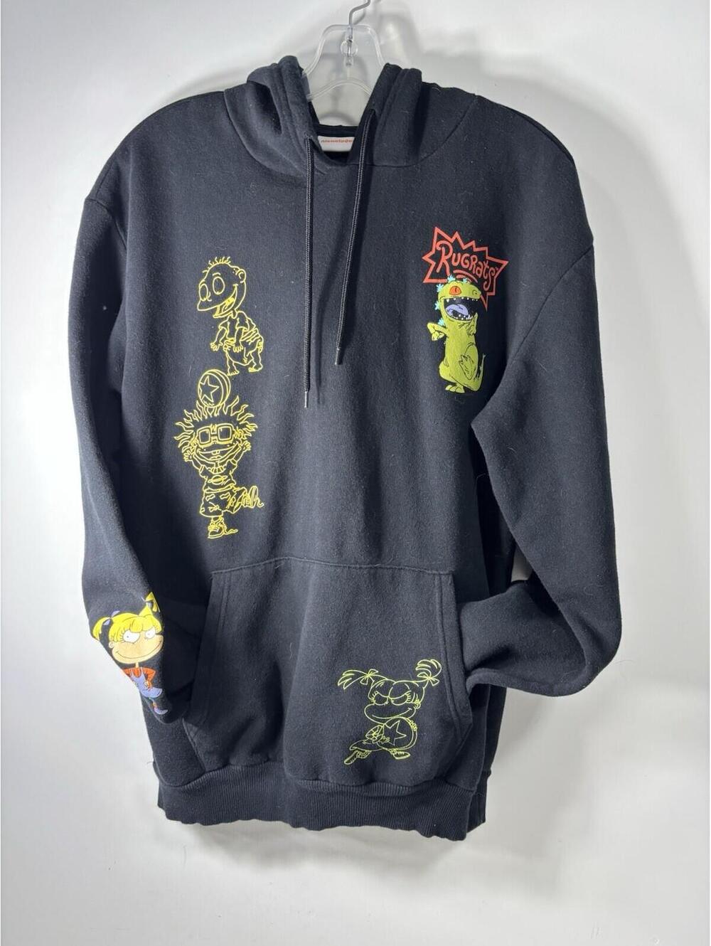 Nickelodeon RUGRATS Reptar Chuckie, Tommy, Pullover Hoodie Sweatshirt SZ Large